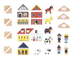 Niños Janod 34 Bloques de Madera Campiña Cross Roads