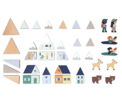 Niños Janod 35 Bloques de Madera Valle Nevado Cross Roads