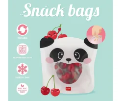 Legami 3 Bolsas Reutilizables para Snacks Panda^ Bolsas Merienda