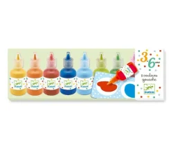 Djeco 8 Botes de Témperas de Colores^Niños Juguetes Niños 3 Años