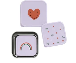 Lassig 3 Cajitas Almuerzo Acero Happy Lavender^ Cajas De Almuerzo
