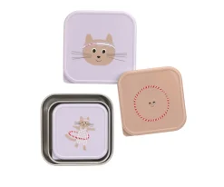 Lassig 3 Cajitas Almuerzo Acero Tiny Team Cat