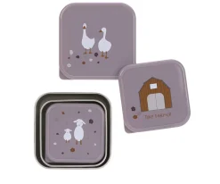 Lassig 3 Cajitas Almuerzo Acero Tiny Farmer Malva