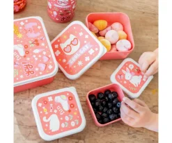 A Little Lovely Company 4 Cajitas Almuerzo y Snacks Fun^ Fiambreras Infantiles