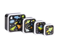 A Little Lovely Company 4 Cajitas Almuerzo y Snacks Galaxy