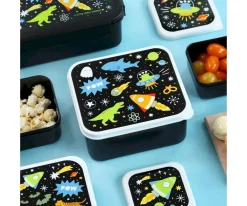 A Little Lovely Company 4 Cajitas Almuerzo y Snacks Galaxy