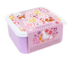 A Little Lovely Company 4 Cajitas Almuerzo y Snacks Flowers Garden^ Fiambreras Infantiles