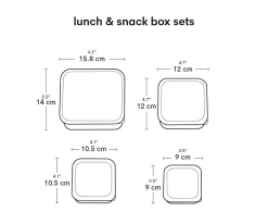 A Little Lovely Company 4 Cajitas Almuerzo y Snacks Flowers Garden^ Fiambreras Infantiles