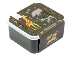 A Little Lovely Company 4 Cajitas Almuerzo y Snacks Savanna