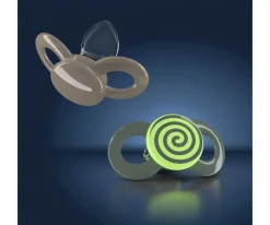 Dentistar 2 Chupetes Anatómicos Day & Night Green Beige Espiral^ Chupetes Con Diseños