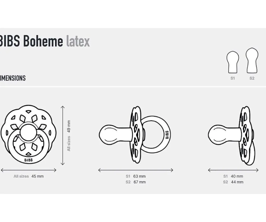 BIBS 2 Chupetes Boheme Nocturnos Blush/Vanilla^ Chupetes Con Diseños