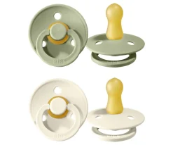 BIBS 2 Chupetes Colour Round Ivory/Sage^ Chupetes Con Diseños