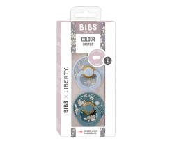 Bibs Liberty 2 Chupetes BIBS Colour Round Liberty Capel Dusty Blue Mix^ Chupetes Con Diseños