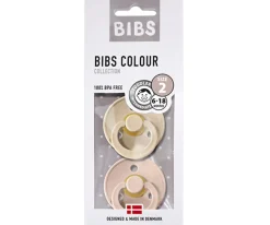 BIBS 2 Chupetes Colour Round Blush/Ivory^ Chupetes Con Diseños