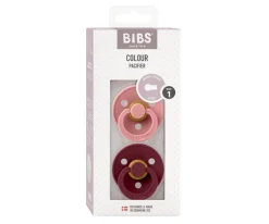BIBS 2 Chupetes Colour Round Dusty Pink/Elderberry^ Chupetes Con Diseños