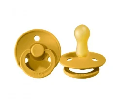 BIBS 2 Chupetes Colour Round Mustard/Dark Denim^ Chupetes Con Diseños