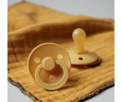 BIBS 2 Chupetes Colour Round Mustard/Dark Denim^ Chupetes Con Diseños