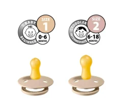 BIBS 2 Chupetes Colour Round Sand/Iron^ Chupetes Con Diseños
