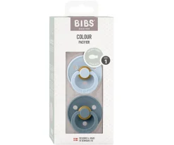 BIBS 2 Chupetes Colour Simétrica Baby Blue/Petrol^ Chupetes Con Diseños