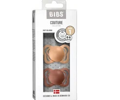 BIBS 2 Chupetes Couture Peach/Woodchuck Silicona^ Chupetes Con Diseños