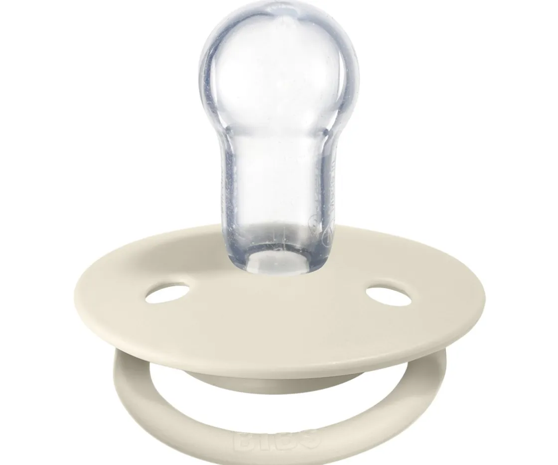 BIBS 2 Chupetes De Lux Ivory/Baby Pink Silicona^ Chupetes Con Diseños