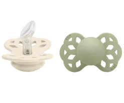 BIBS 2 Chupetes Infinity Anatómica Ivory/Sage^ Chupetes Con Diseños