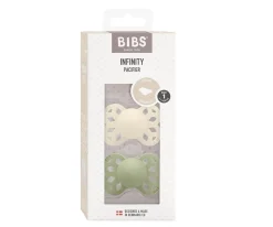 BIBS 2 Chupetes Infinity Anatómica Ivory/Sage^ Chupetes Con Diseños