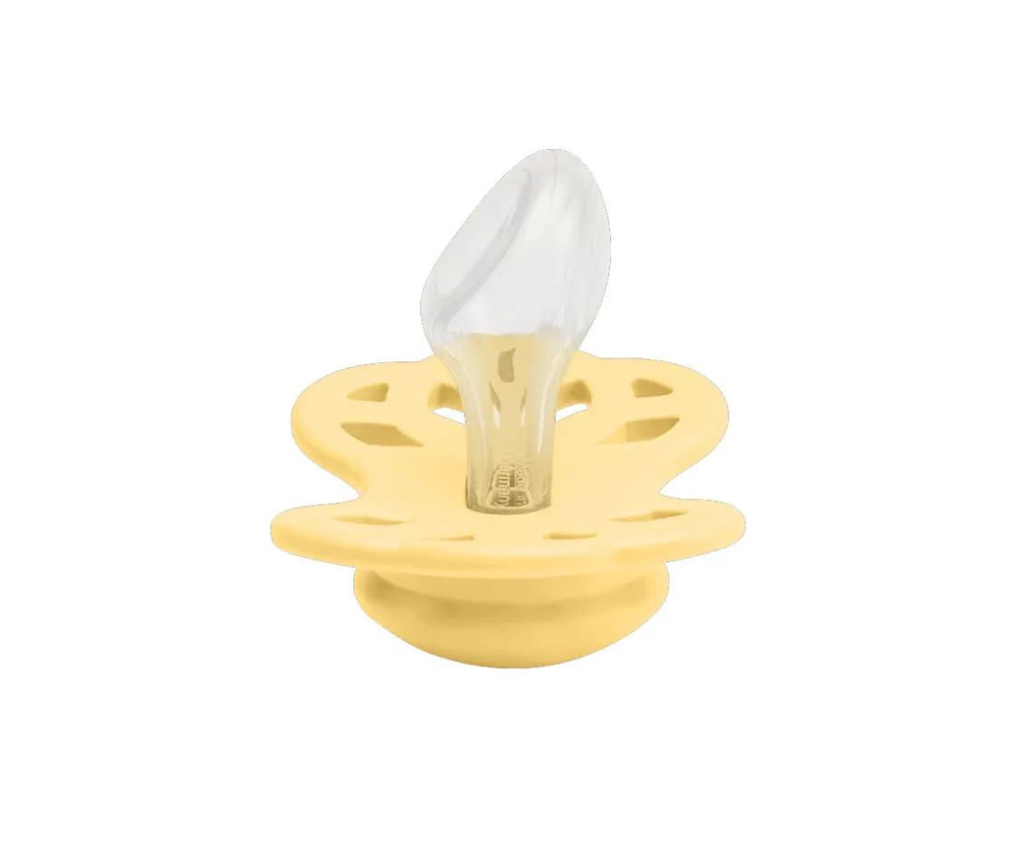 BIBS 2 Chupetes Infinity Anatómica Pale Butter/Violet Sky^ Chupetes Con Diseños