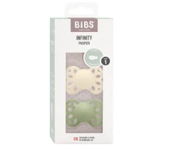 BIBS 2 Chupetes Infinity Simétrica Ivory/Sage^ Chupetes Con Diseños