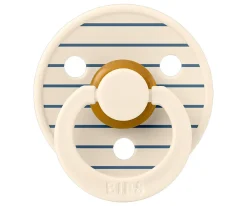 BIBS 2 Chupetes Studio Colour Round Pin Ivory Steel Blue Mix^ Chupetes Con Diseños