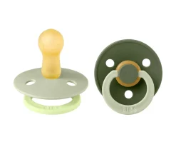 BIBS 2 Chupetes Studio Colour Fusion Round Sage Hunter Green mix^ Chupetes Con Diseños
