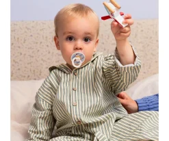 BIBS 2 Chupetes Studio Colour Round Block Baby Blue Dusty Blue Mix^ Chupetes Con Diseños