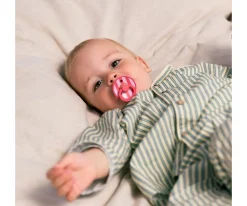 BIBS 2 Chupetes Studio Colour Round Block Baby Pink Coral Mix^ Chupetes Con Diseños