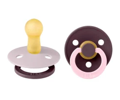 BIBS 2 Chupetes Studio Colour Fusion Round Dusky Lilac Plum Mix^ Chupetes Con Diseños