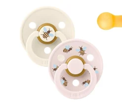 BIBS 2 Chupetes Studio Colour Round Bumblebee Ivory Mix^ Chupetes Con Diseños