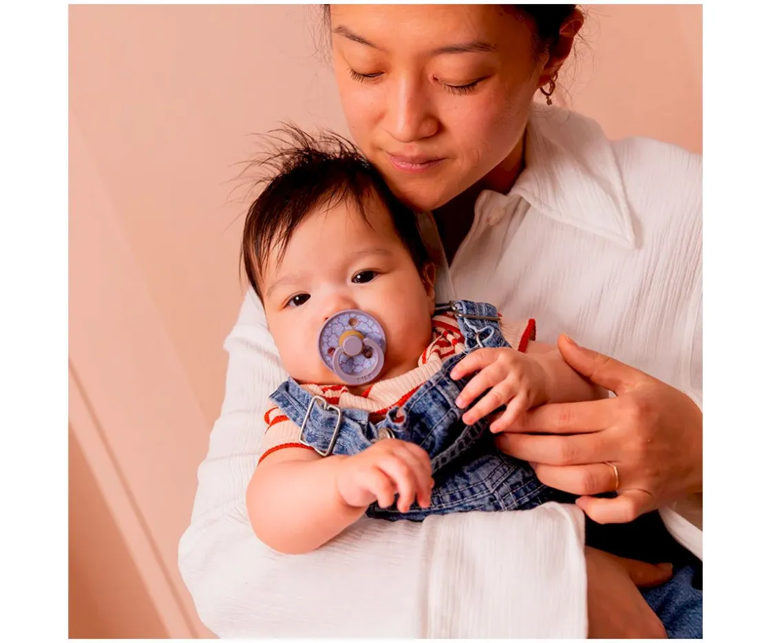 BIBS 2 Chupetes Studio Colour Round Jasmine Fossil Grey Mix^ Chupetes Con Diseños