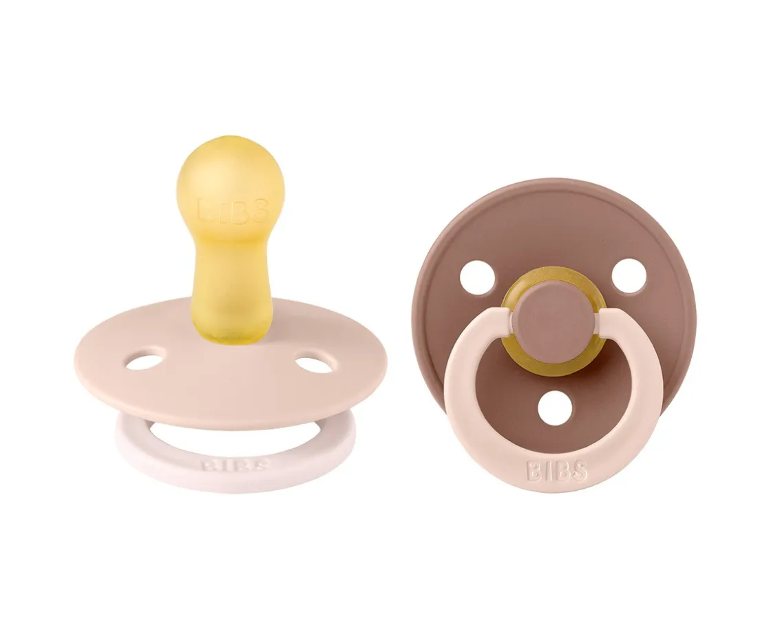 BIBS 2 Chupetes Studio Colour Fusion Round Blush Woodchuck Mix^ Chupetes Con Diseños