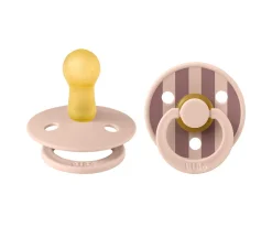 BIBS 2 Chupetes Studio Colour Round Block Blush Mix^ Chupetes Con Diseños