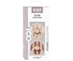 BIBS 2 Chupetes Studio Colour Round Block Blush Mix^ Chupetes Con Diseños