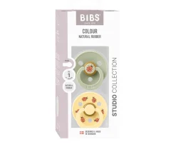 BIBS 2 Chupetes Studio Colour Round Ladybug Sage Mix^ Chupetes Con Diseños