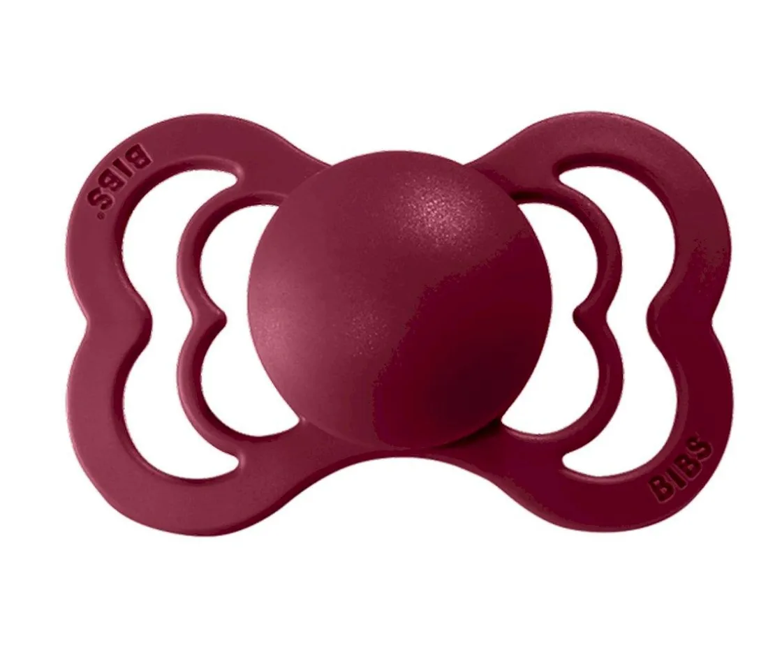 BIBS 2 Chupetes Supreme Coral/Ruby Látex^ Chupetes Con Diseños