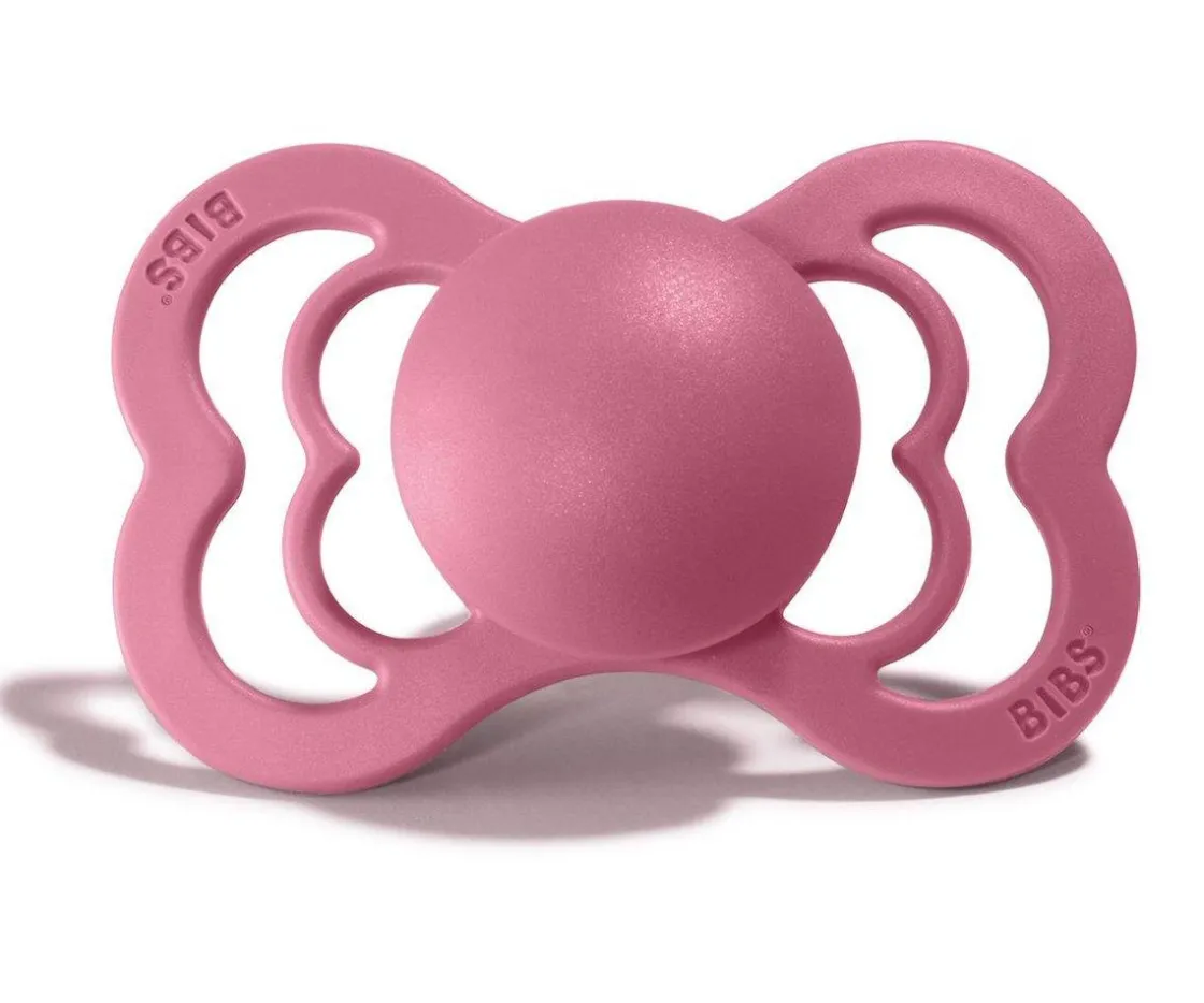 BIBS 2 Chupetes Supreme Coral/Ruby Látex^ Chupetes Con Diseños
