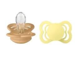 BIBS 2 Chupetes Supreme Desert Sand/Sunshine Silicona^ Chupetes Con Diseños