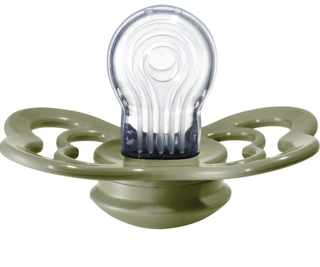 BIBS 2 Chupetes Supreme Honey Bee/Olive Silicona^ Chupetes Con Diseños