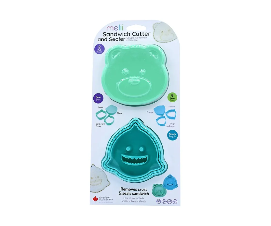 Melii 2 Cortadores Sándwich Bear + Shark^Niños Utensilios De Cocina Para Niños