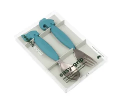 Done by Deer 2 Cubiertos Antideslizantes Deer Friends Azul^ Cubiertos Infantiles