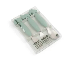 Done by Deer 3 Cubiertos Antideslizantes Deer Friends Green^ Cubiertos Infantiles