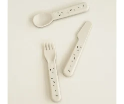 Done by Deer 3 Cubiertos Confetti Sand^ Cubiertos Infantiles