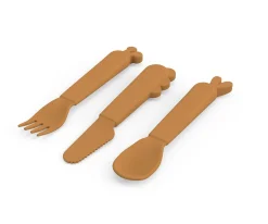 Done by Deer 3 Cubiertos Kiddish Deer Friends Mustard^ Cubiertos Infantiles