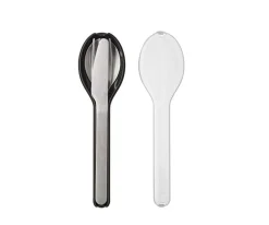 Mepal 3 Cubiertos Personalizables con Funda Nordic Black^ Cubiertos Infantiles